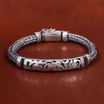 دستبند نقره مردانه کد 17809