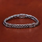 دستبند نقره مردانه کد 17815