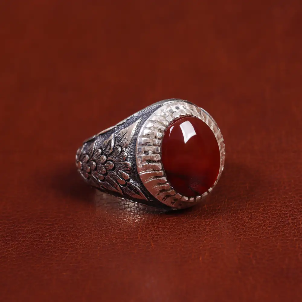 انگشتر عقیق مردانه کد 17837