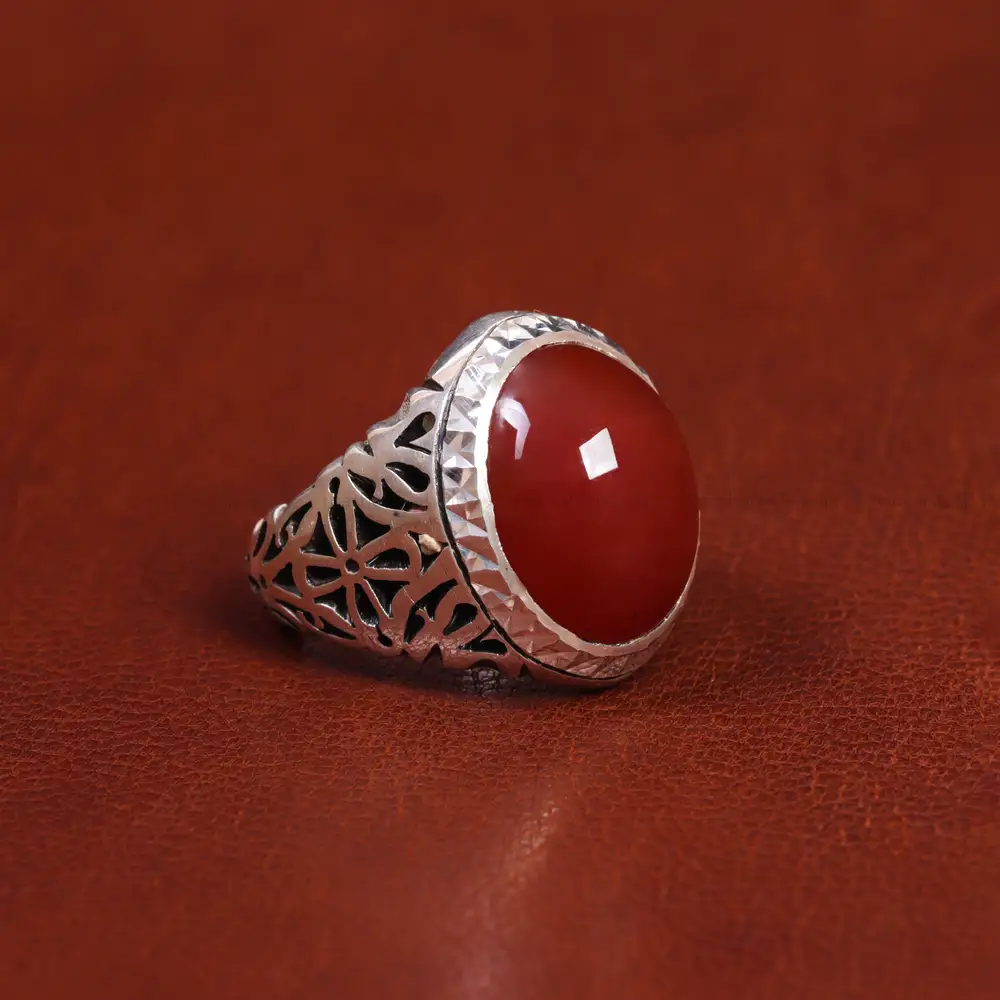 انگشتر عقیق مردانه کد 17850