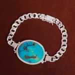 دستبند فیروزه مردانه کد 17339