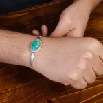 دستبند فیروزه مردانه کد 17343