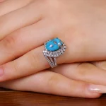 انگشتر فیروزه شجری زنانه کد 17436