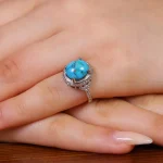 انگشتر فیروزه شجری زنانه کد 17437