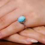 انگشتر فیروزه عجمی زنانه کد 17444