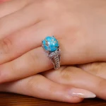 انگشتر فیروزه شجری زنانه کد 17474