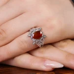 انگشتر عقیق زنانه کد 17506