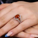 انگشتر عقیق زنانه کد 17508