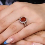 انگشتر عقیق زنانه کد 17509