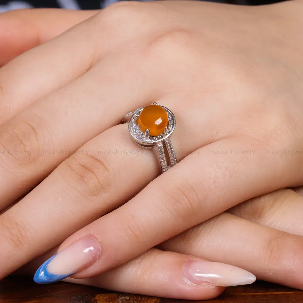 انگشتر عقیق زنانه کد 17510