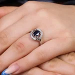 انگشتر یاقوت کبود زنانه کد 17515