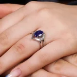 انگشتر یاقوت کبود زنانه کد 17516