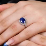 انگشتر یاقوت کبود زنانه کد 17517