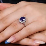 انگشتر یاقوت کبود زنانه کد 17518