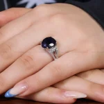 انگشتر یاقوت کبود زنانه کد 17521