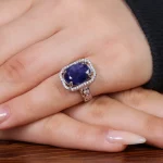 انگشتر یاقوت کبود زنانه کد 17522