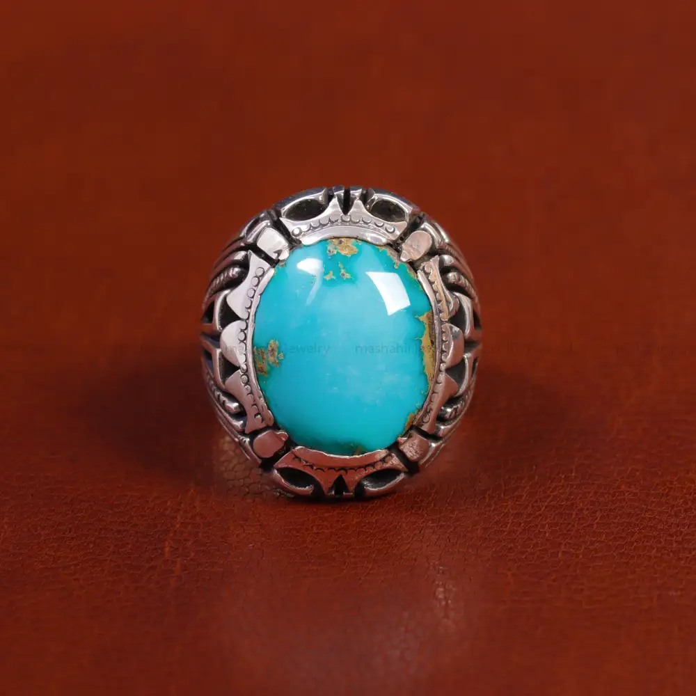 انگشتر فیروزه شجری مردانه کد 17559