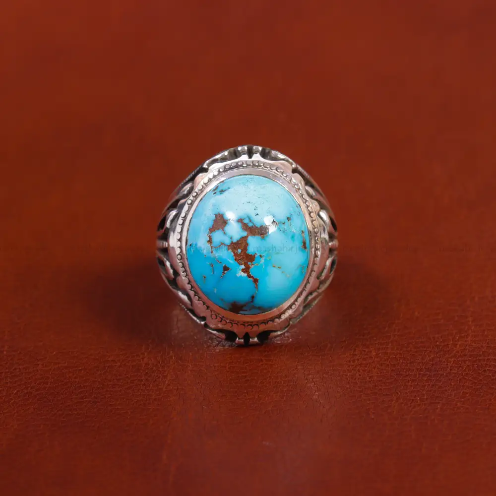 انگشتر فیروزه شجری مردانه کد 17560