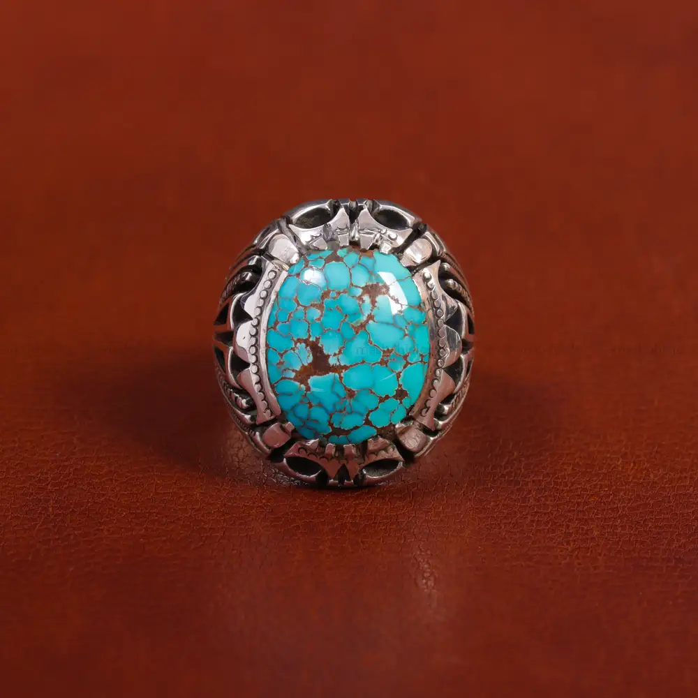 انگشتر فیروزه شجری مردانه کد 17565