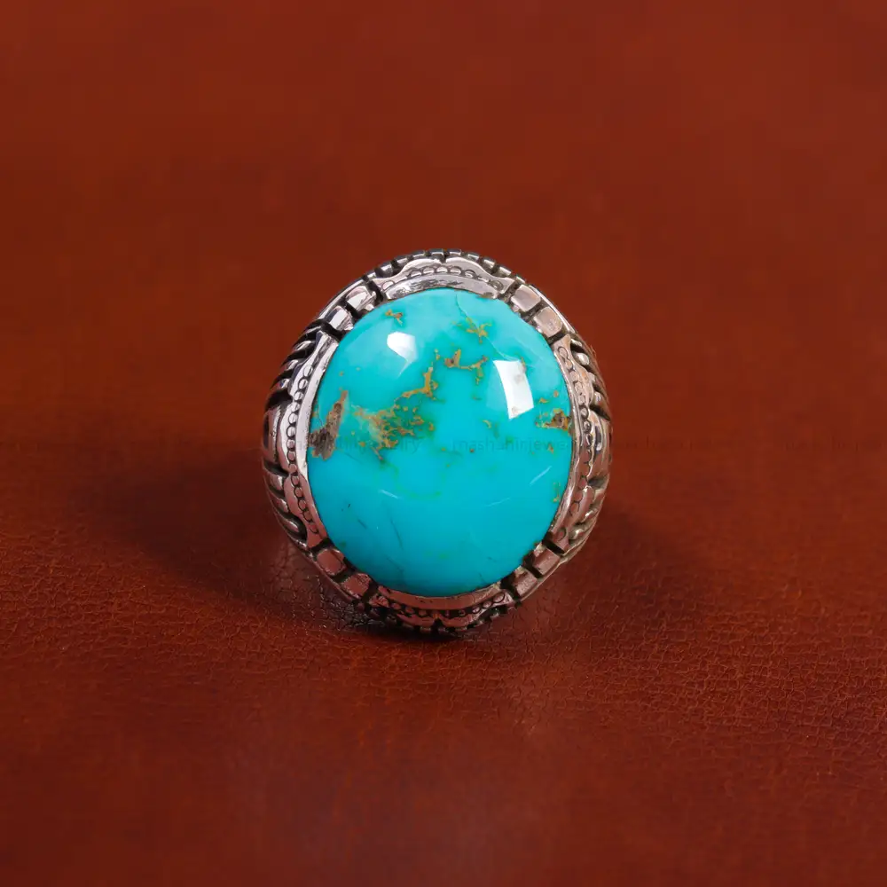 انگشتر فیروزه شجری مردانه کد 17568