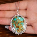 گردنبند فیروزه زنانه کد 17582