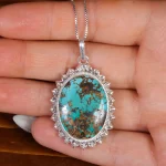 گردنبند فیروزه زنانه کد 17589