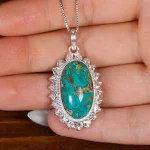 گردنبند فیروزه زنانه کد 17593