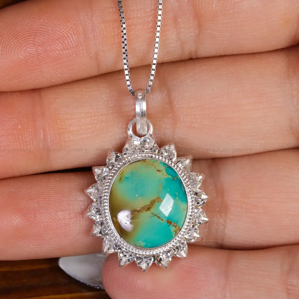 گردنبند فیروزه زنانه کد 17599