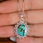 گردنبند فیروزه زنانه کد 17600