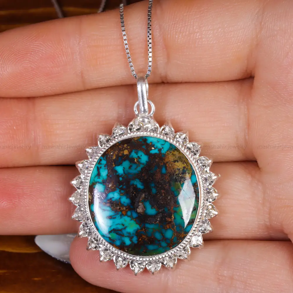 گردنبند فیروزه زنانه کد 17603