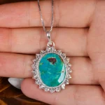 گردنبند فیروزه زنانه کد 17606