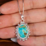 گردنبند فیروزه زنانه کد 17610