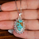 گردنبند فیروزه زنانه کد 17611