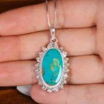 گردنبند فیروزه زنانه کد 17612