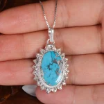 گردنبند فیروزه زنانه کد 17615