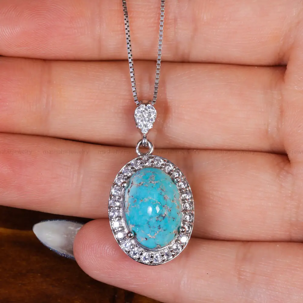 گردنبند فیروزه زنانه کد 17634
