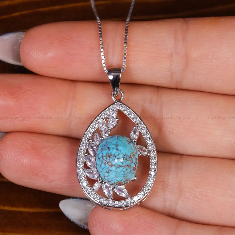 گردنبند فیروزه زنانه کد 17637