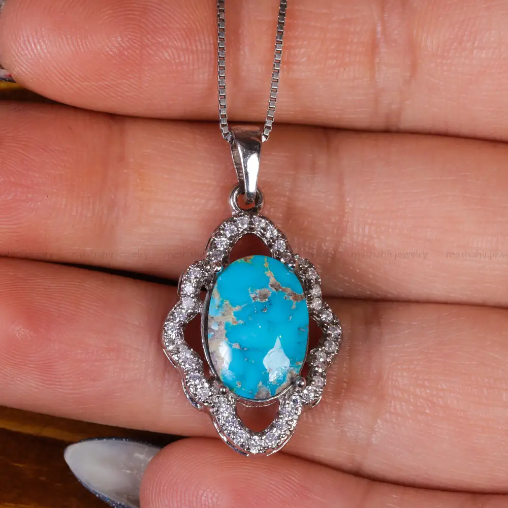 گردنبند فیروزه زنانه کد 17639