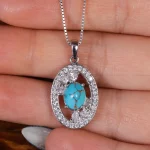 گردنبند فیروزه زنانه کد 17643