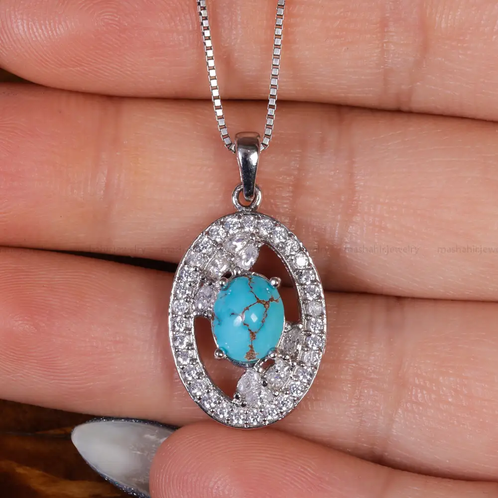 گردنبند فیروزه زنانه کد 17643