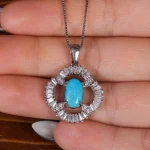 گردنبند فیروزه زنانه کد 17645