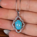 گردنبند فیروزه زنانه کد 17647