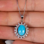 گردنبند فیروزه زنانه کد 17653