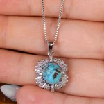 گردنبند فیروزه زنانه کد 17659