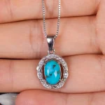 گردنبند فیروزه زنانه کد 17665