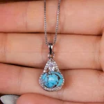 گردنبند فیروزه زنانه کد 17674