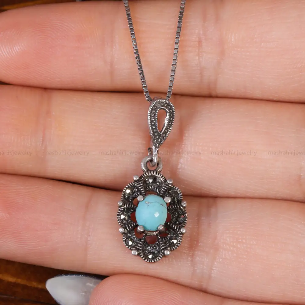 گردنبند فیروزه زنانه کد 17676
