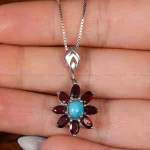 گردنبند فیروزه زنانه کد 17677