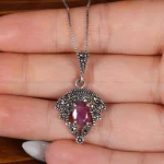 گردنبند یاقوت سرخ زنانه کد 17678