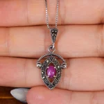 گردنبند یاقوت سرخ زنانه کد 17679